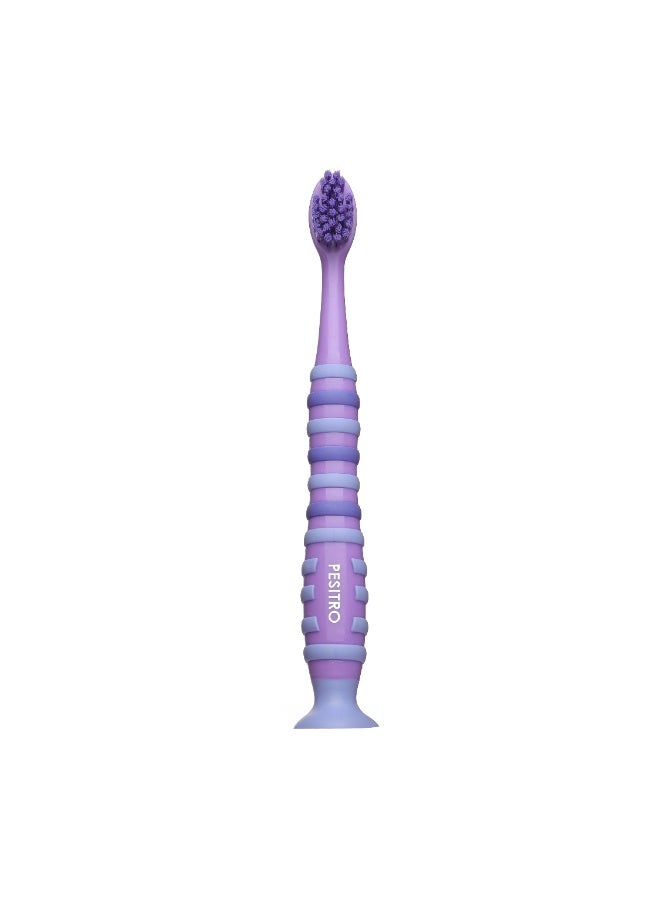 PESITRO UltraClean Spirit Ultra Soft Kids Toothbrush – 3,780 Ultra-Soft Bristles with Integrated Tongue Cleaner, Ages 6-9 - Image 2